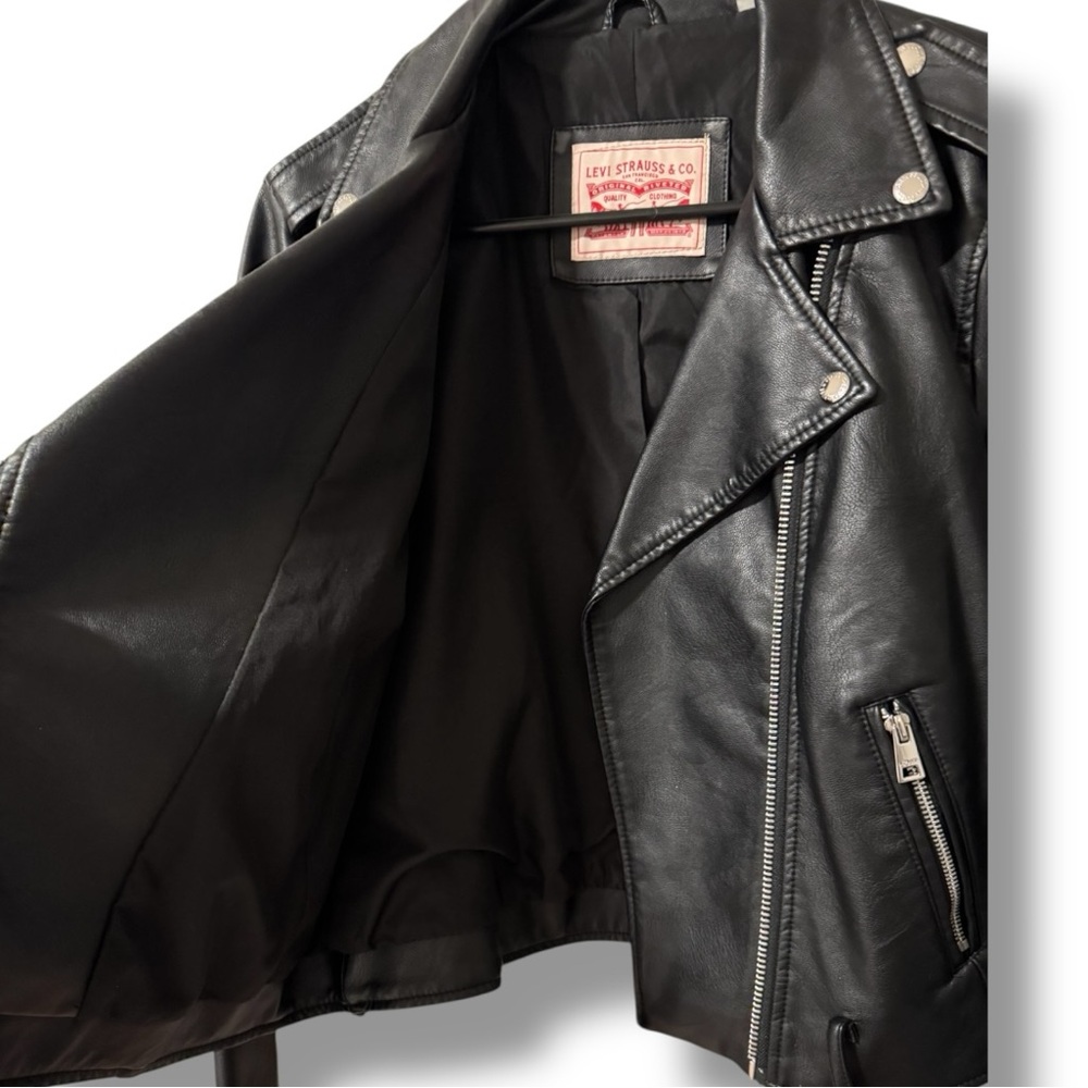 Levi’s Black Moto Jacket • Women’s Size M • New Without Tags • Zip Front - Picture 5 of 14